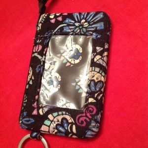Vera Bradley Zip ID change purse w/ key ring.